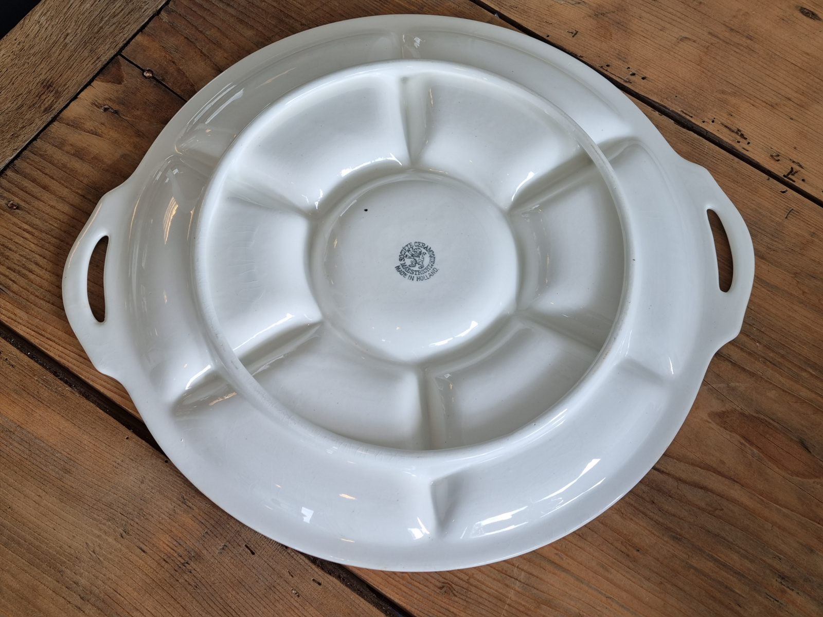 Societe Ceramique wit Vakkenschaal Snackschaal 32 cm