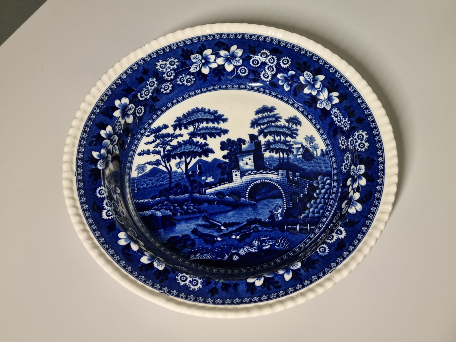 Engels Copeland Spode's Tower blauw Serveerschaal Rijstschaal 34,5 cm