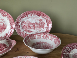 Engels rood Mix & Match compleet dinerservies 6 personen 30 delen