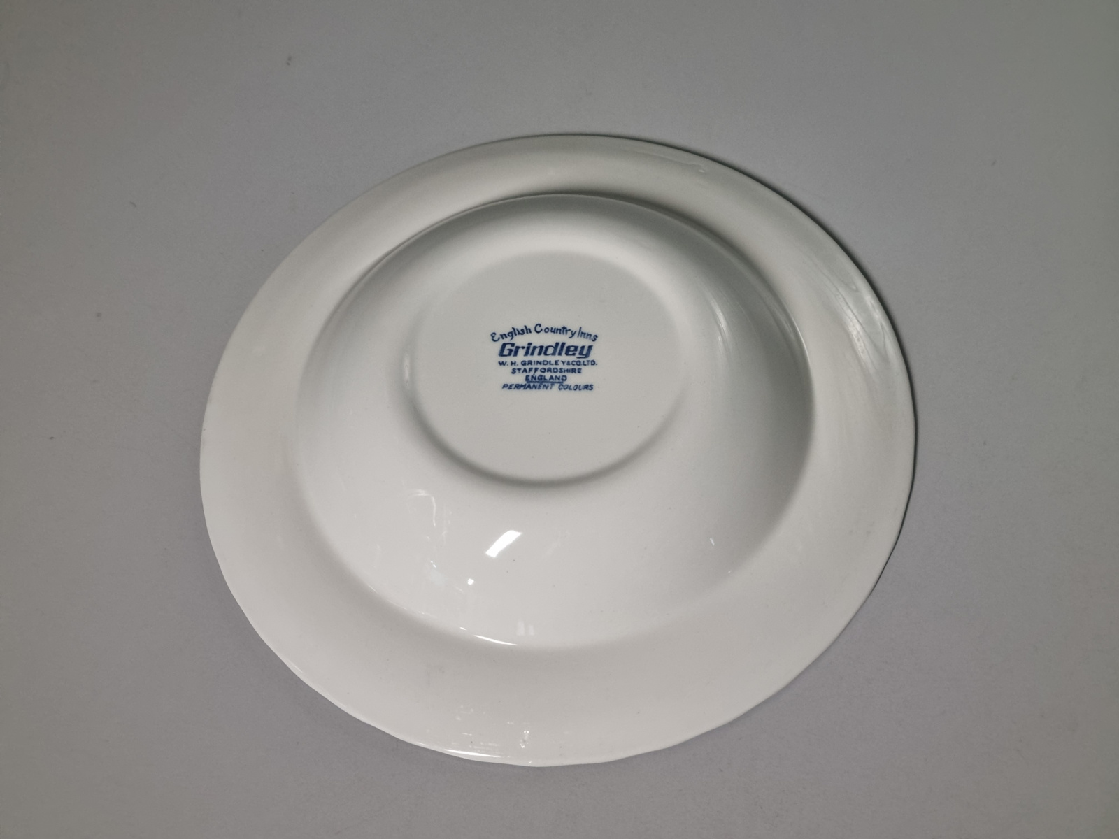 Engels blauw Grindley Country Inns diep pasta curry bord 22,5 cm