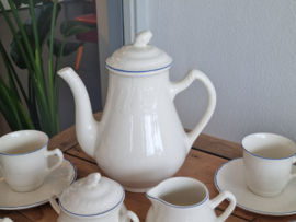 Boch Belgium MRL wit/blauw Koffieservies 6-pers.
