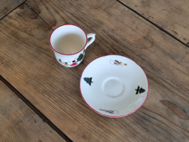 Engels Mason's Christmas Village 1983 Kerstservies Koffie Kop en schotel