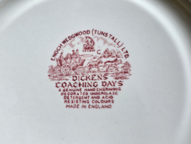 Engels rood Enoch Wedgwood Dickens Coaching Days plat dinerbord 25 cm