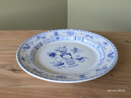 Potiche blauw Petrus Regout groot bord 34 cm