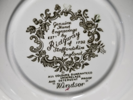 Engels Ridgway Windsor groen gekleurd set 2x hoge ronde schaal