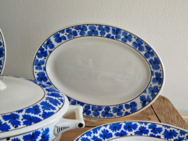 Boch Belgium blauw Vintage Eetservies voor 8 pers.