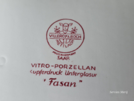 Villeroy en Boch Fasan rood hoge vierkante schaal 21,5 cm