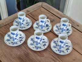 Blue Danube set van 6x Flute Kopje en schotel