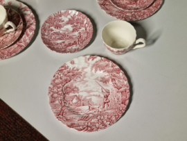 Engels rood The Hunter by Myott Koffieservies Ontbijtservies 8 personen