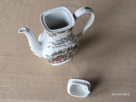 Engels bruin ingekleurd Jachtservies Myott's Country Life koffiepot theepot