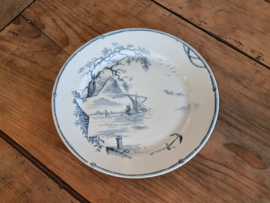 Petrus Regout Marines donkerblauw plat dinerbord 23,5 cm (rond model, ster)