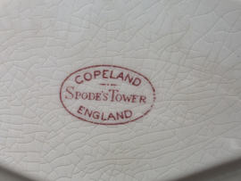 Engels Copeland Spode's Tower rood ruitvormig schaaltje 23,5 cm