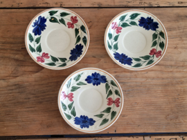 Boerenbont 418 Societe Ceramique Set 3x Koffie Kop bloemkooloortje + Schotel