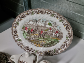 Engels bruin Jachtservies Myott's Country Life Koffieservies Ontbijtservies 2-pers.