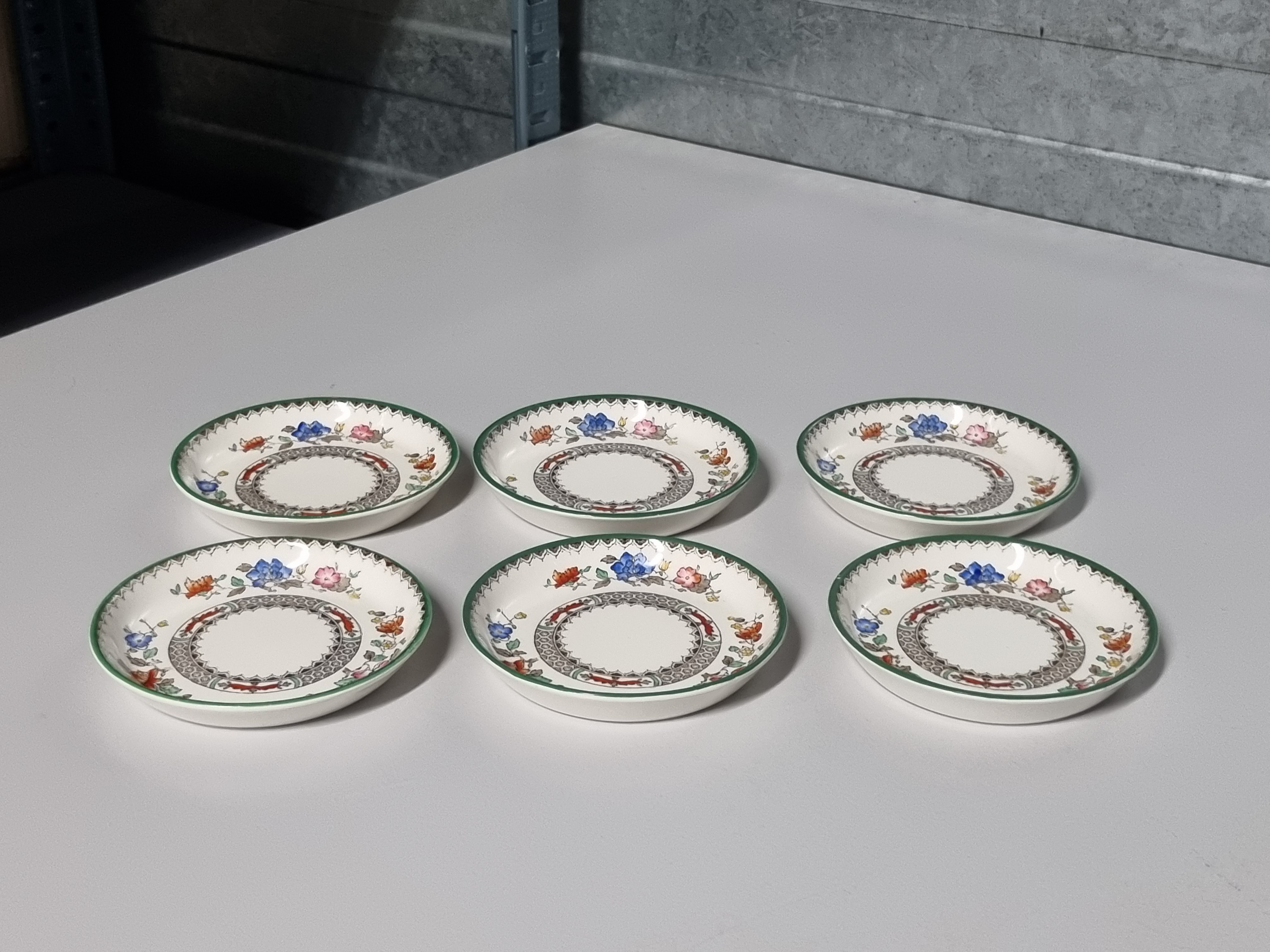 Engels Spode Copeland Chinese Rose set 6x bordje 10 cm