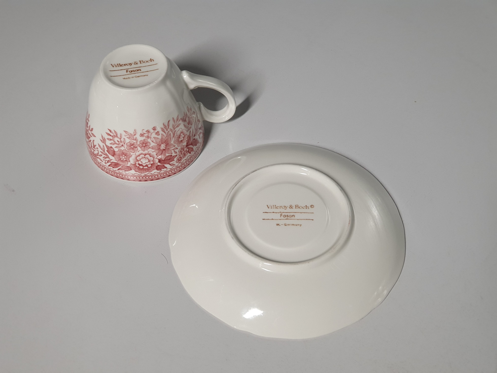 Villeroy en Boch Fasan rood Koffiekop met schotel