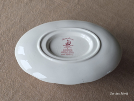 Engels rood Enoch Wedgwood River Scene sauskom op vaste onderschotel