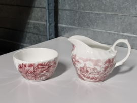 Engels rood British Anchor Memory Lane Koffieservies 8-pers.