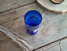 Glas Vintage blauwe Vaas 19 cm