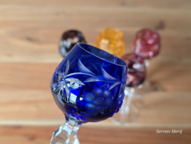 Boheems Kristal Glas set van 5x op voet 13,2 cm