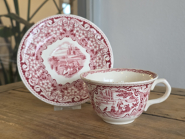 Societe Ceramique decor Casino rood kop en schotel