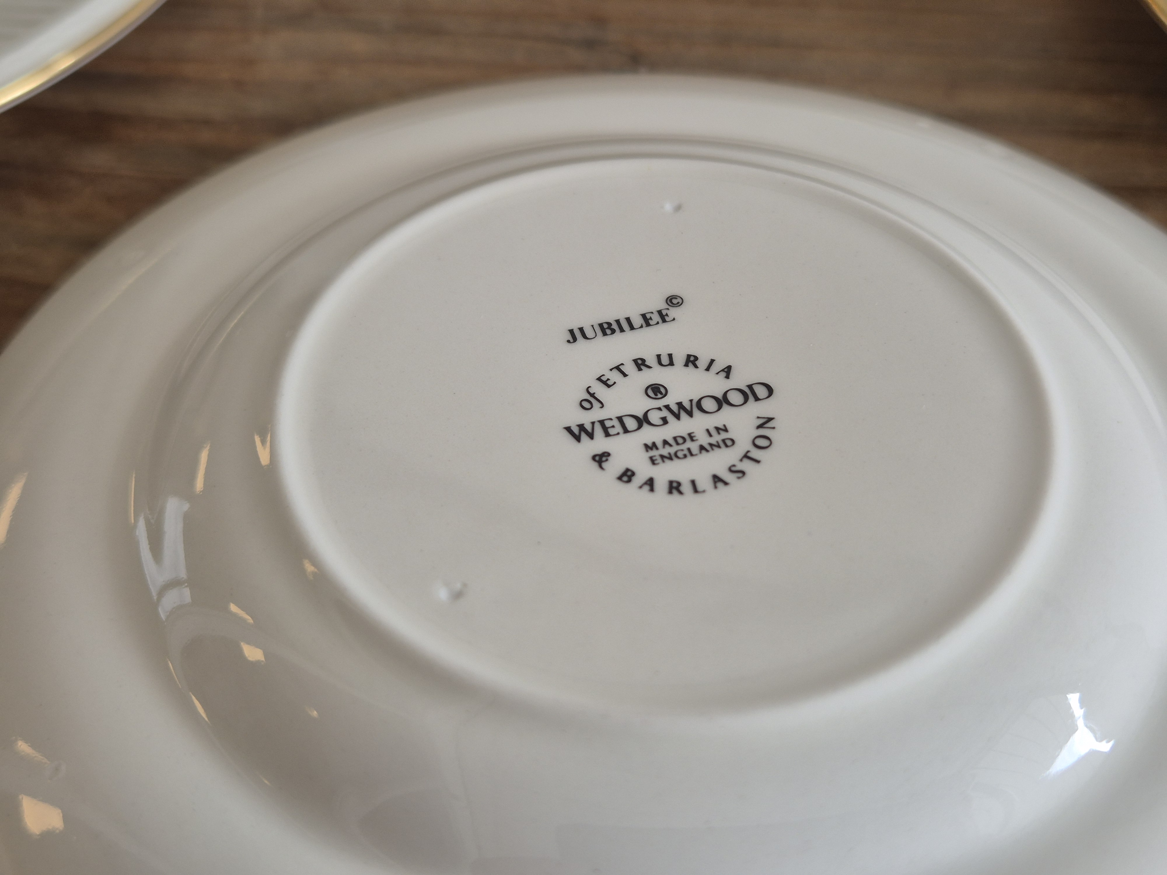 Wedgwood Edme Jubilee Goudrand set 6x Amuse bordje 13 cm