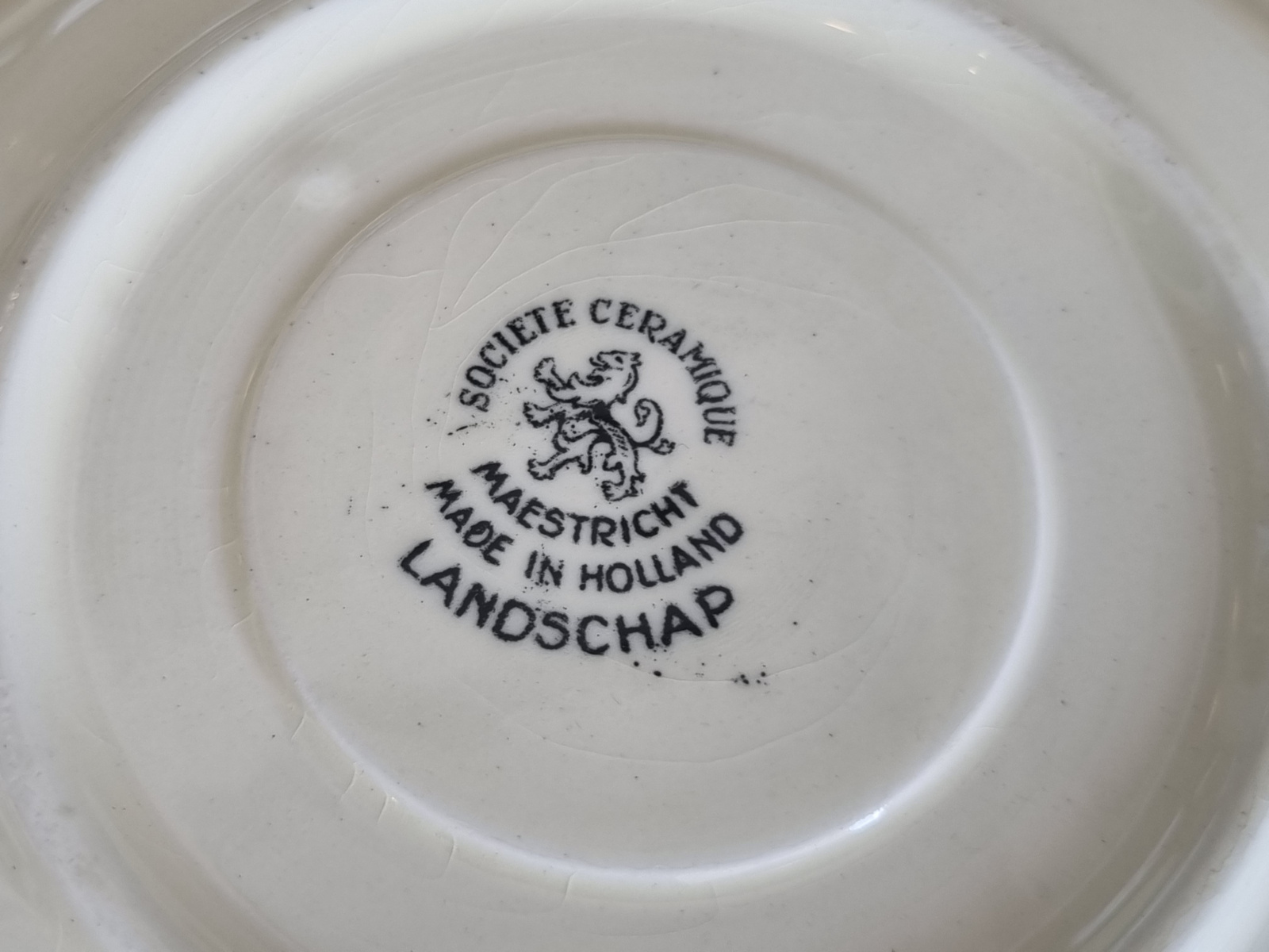 Landschap Zwart Societe Ceramique set 6x Thee Kop en schotel (hoekig model)