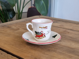 Engels Mason's Christmas Village 1983 Kerstservies Koffie Kop en schotel