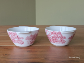 Engels rood Myott Royal Mail Postkoets set 2x schaaltje met greep