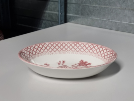 Engels rood Meakin Willow ovale hoge schaal 22 cm