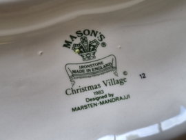 Engels Mason's Christmas Village 1983 Kerstservies Schaal grote Kerstboom 35,5 cm