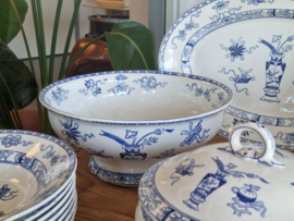 Potiche blauw Societe Ceramique compleet Eetservies 8-pers.