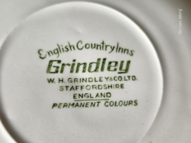 Engels groen Grindley Country Inns Soepkom met schotel