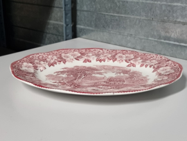 Engels rood Enoch Wedgwood Woodland ovale schaal 35 cm