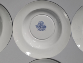 Engels blauw Mix & Match Set 6x diepe borden 22 - 22,5 cm