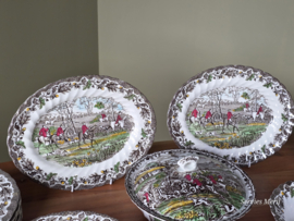 Engels bruin ingekleurd Jachtservies Myott's Country Life Eetservies 8 personen