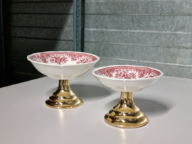 Villeroy en Boch Fasan rood set 2x Serveerschaaltje op voet