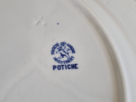 Potiche blauw Societe Ceramique groot bord 32,5 cm