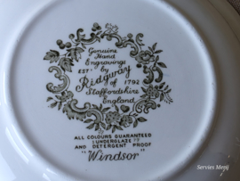 Engels Ridgway Windsor groen gekleurd hoge ronde schaal 23 cm