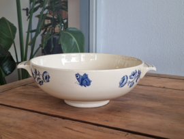 Societe Ceramique Butterflij hoge ronde schaal met greepjes (creme)