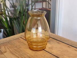 Glas Vintage oker Vaas 18,5 cm