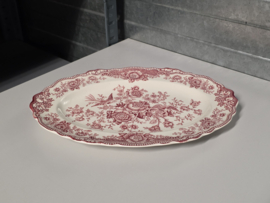 Engels rood Crown Ducal Bristol ovale schaal 31,5 cm