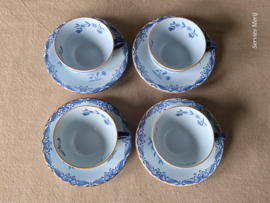 Rorstrand Ostindia East Indies set 4x Thee Kop en schotel 8 cm (Aardewerk)