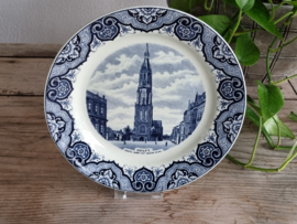 Wandbord Societe Ceramique Mooi Nederland Delft grote Markt blauw 23 cm