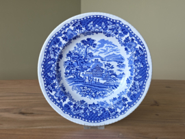 Engels blauw Woods Burslem England Seaforth diep bord 23 cm