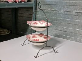 Engels rood Johnson Bros Old Britain Castles Etagere uitneembare schalen