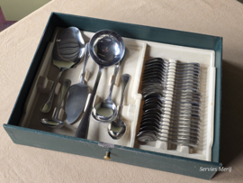 Complete bestekset 12 personen Inox parelrand 66 delen