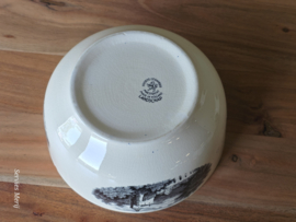 Landschap zwart Societe Ceramique hoge ronde schaal 20 cm (2x chipje bovenrand)