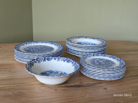 Engels blauw Jachtservies Myott's Country Life Eetservies 8 personen