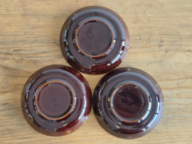 Regout Royal Sphinx bruin set 3x espresso kop en schotels bruin